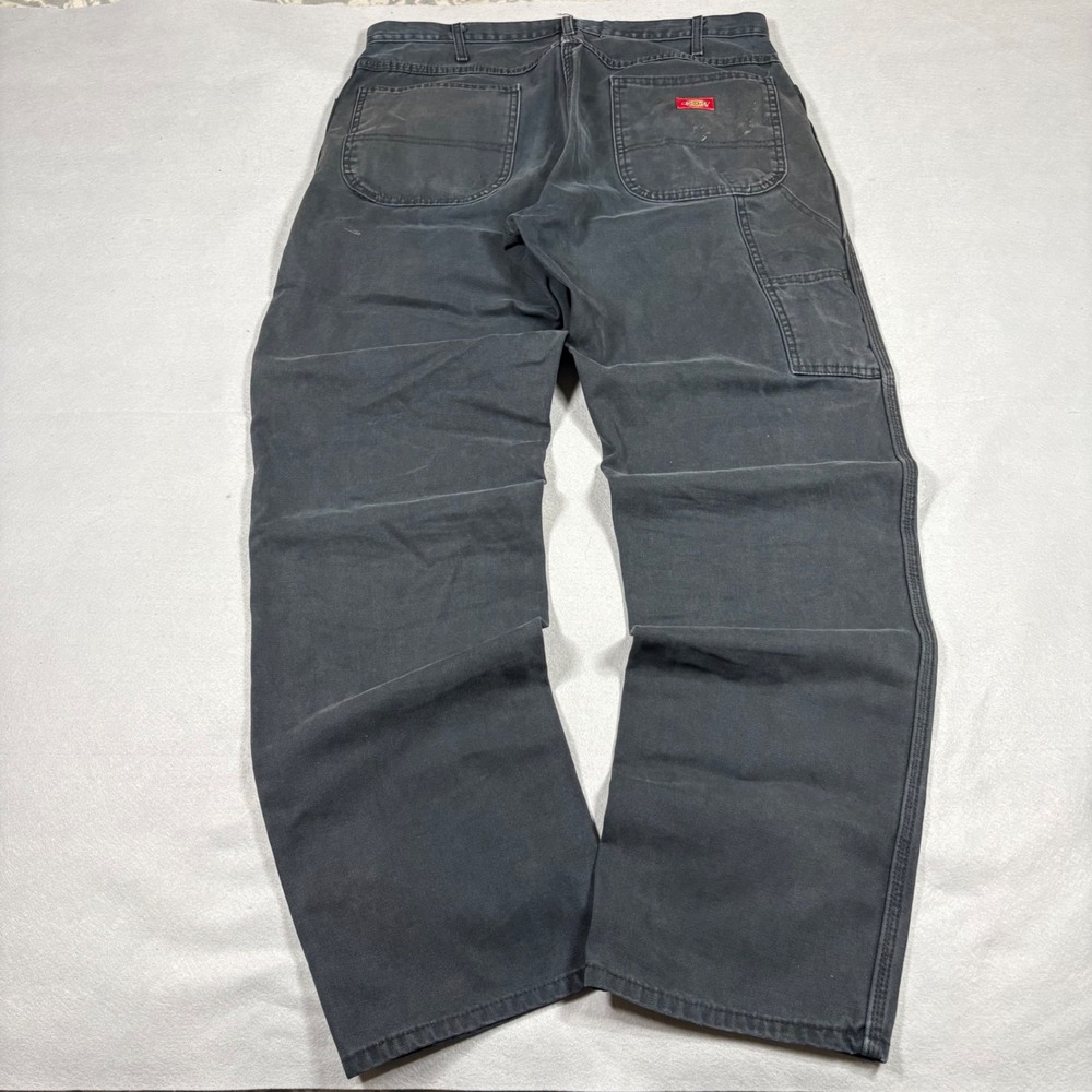 Dickies Carpenter Pants Mens 36x34 Faded Black Canvas Workwear Utility 1939RBK - Picture 2 of 6